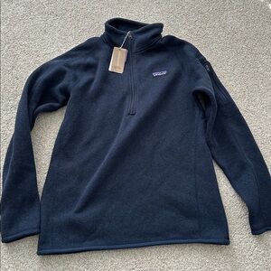 Patagonia Women's Medium Better Sweater 1/4 Zip Pullover Utility Blue NWT